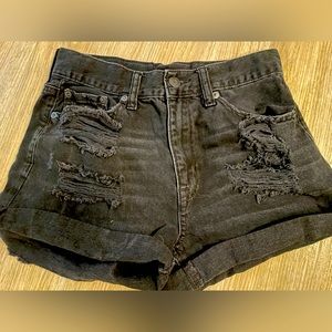 Aeropostale | Distressed Black Denim Mom Shorts | Size 2